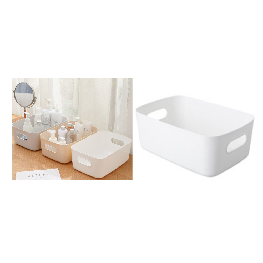 Organizer, große Kunststoffbox, WEISS, 20x14x7 cm