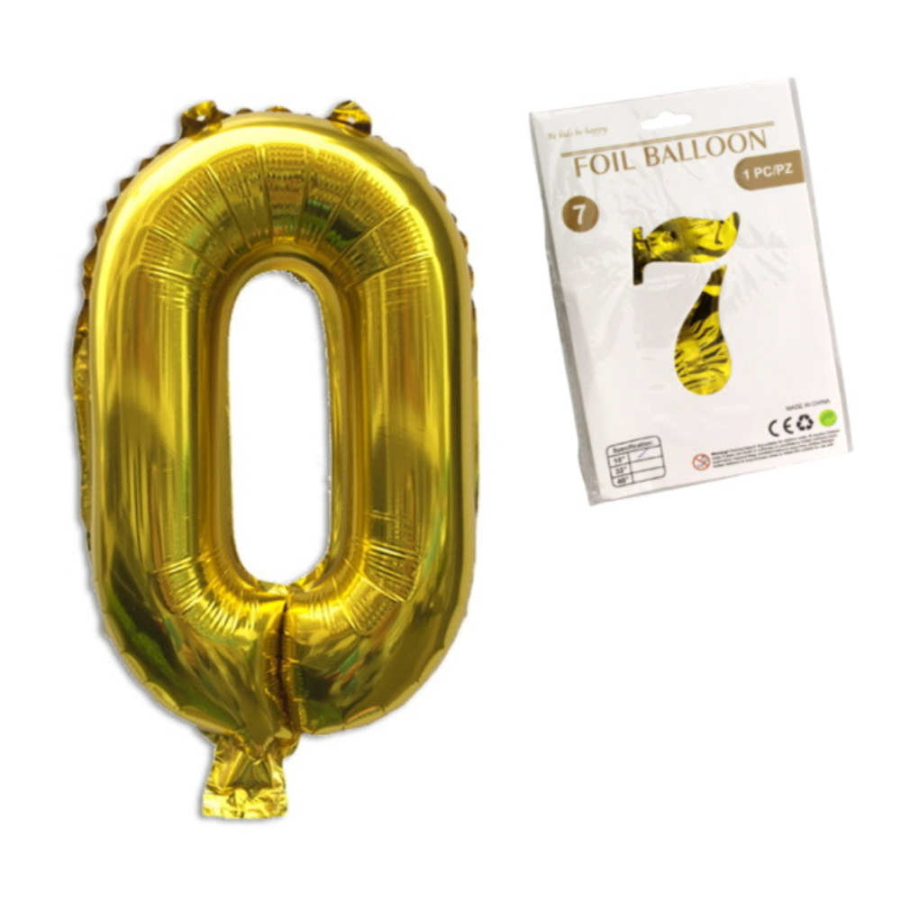 GOLDENE ZAHL 0 Folienballon (40 cm)