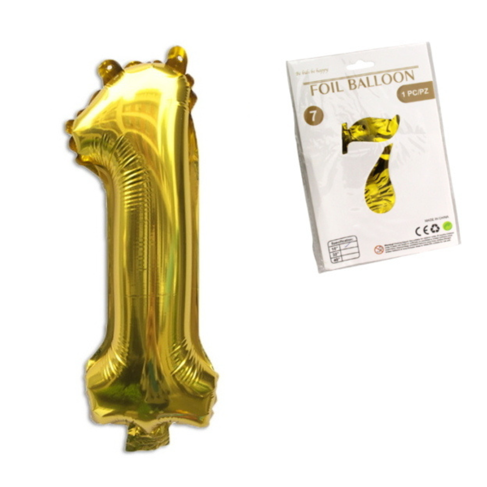 GOLDENE ZAHL 1 Folienballon (40 cm)