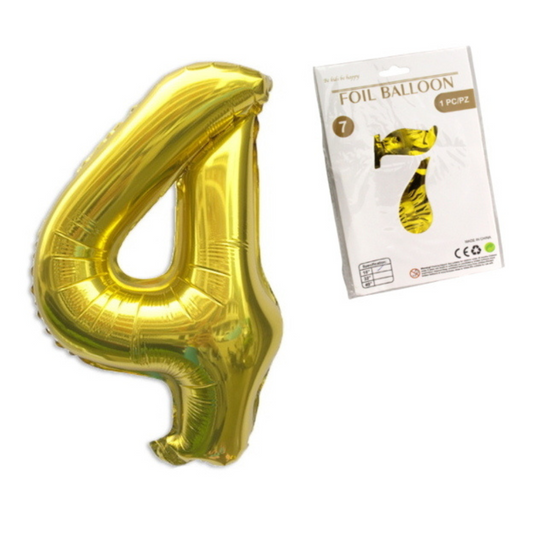 GOLDENE ZAHL 4 Folienballon (40 cm)