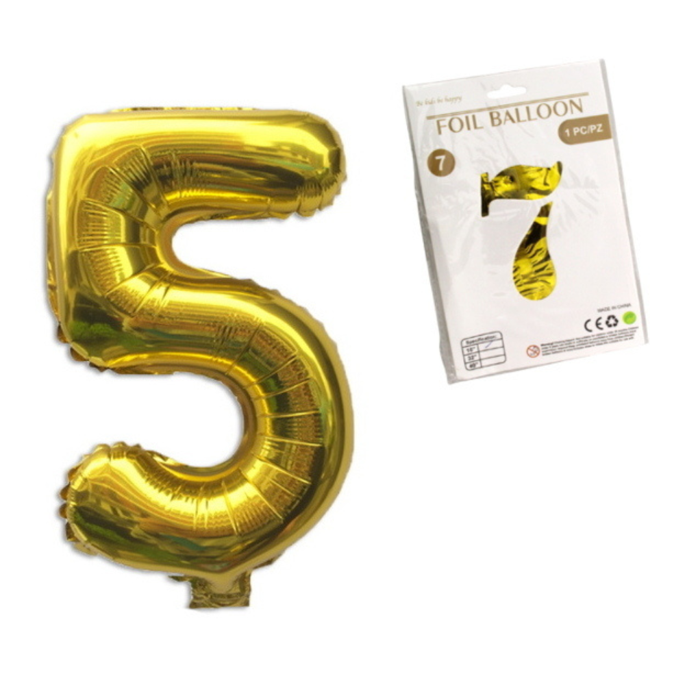 GOLDENE ZAHL 5 Folienballon (40 cm)