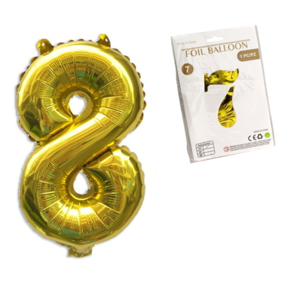 GOLDENE ZAHL 8 Folienballon (40 cm)