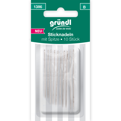 Gründl Sticknadeln mit Spitze 10 Stück