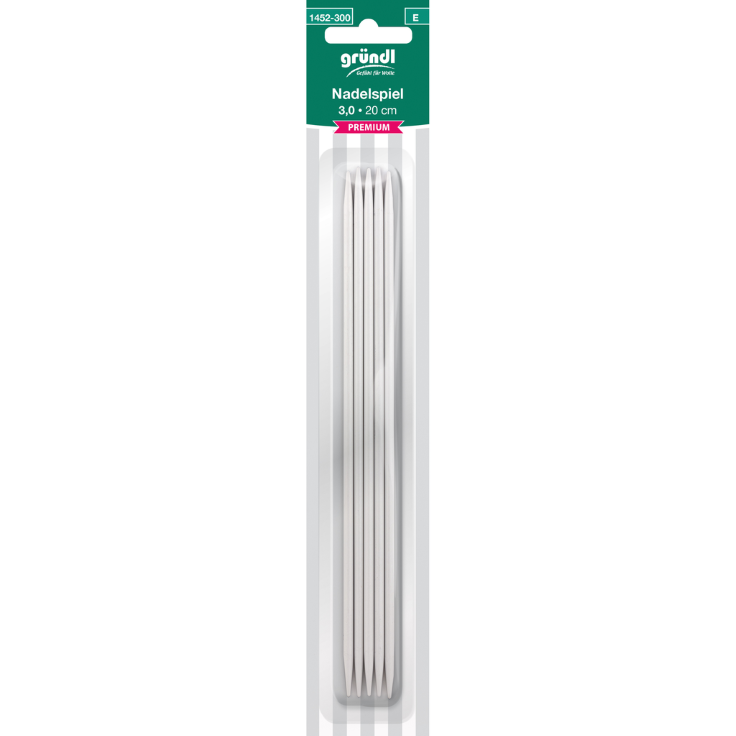 Gründl Nadelspiel Premium, 3,00mm, 20cm 4Set