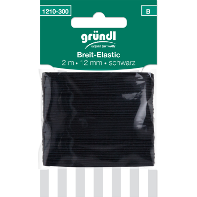 Gründl Breit-Elastic, 12mm x 2m, schwarz