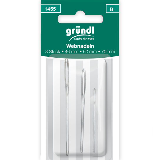 Gründl Webnadeln, 70/60/46mm Metall 3Set