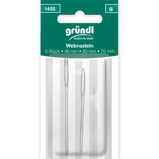 Gründl Webnadeln, 70/60/46mm Metall 3Set