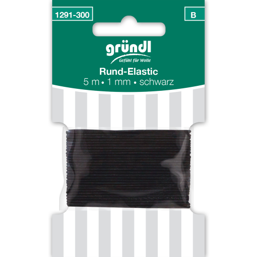 Gründl Rund-Elastic, 1mm x 5m, schwarz
