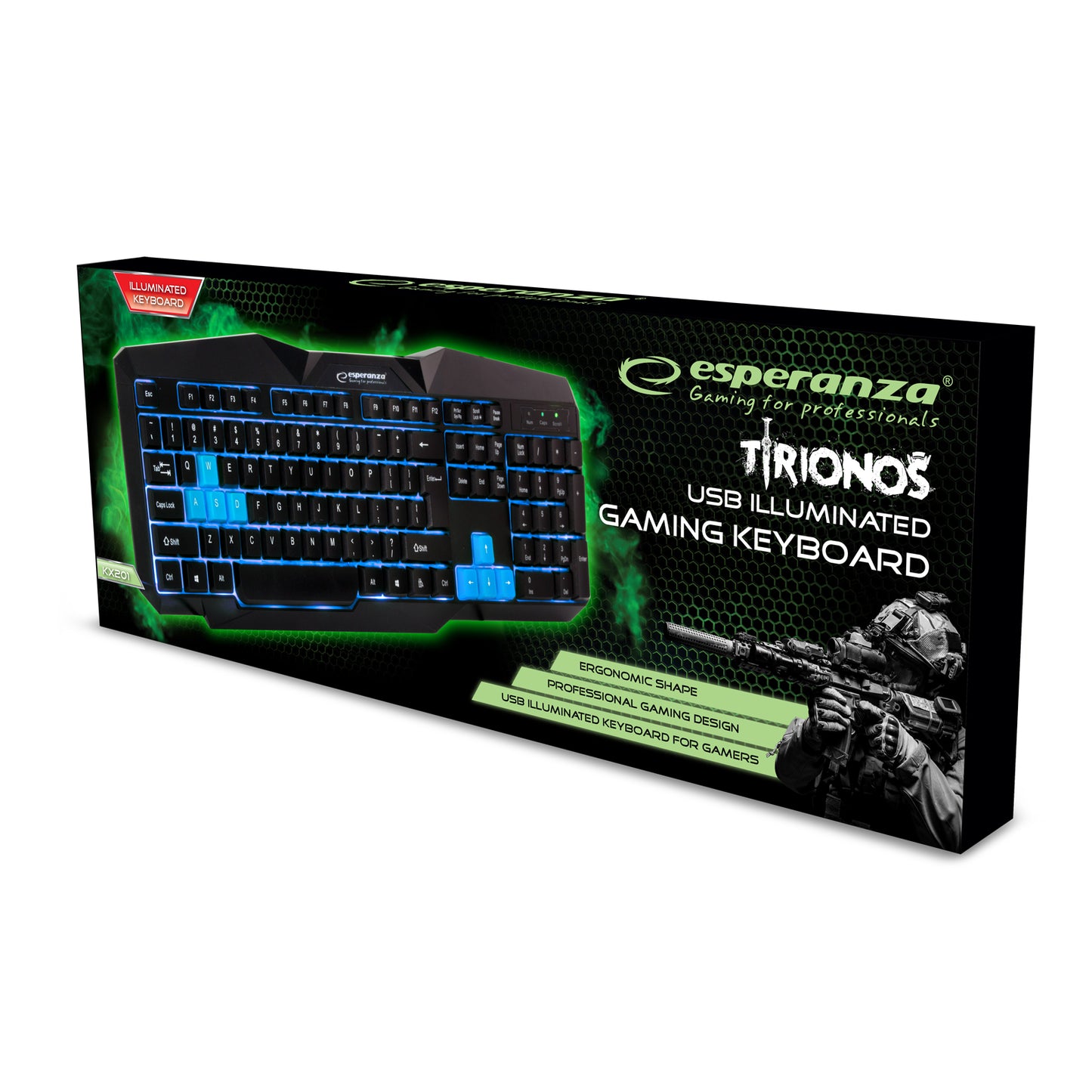 EGK201B Kabelgebundene Gaming Tastatur – Blau