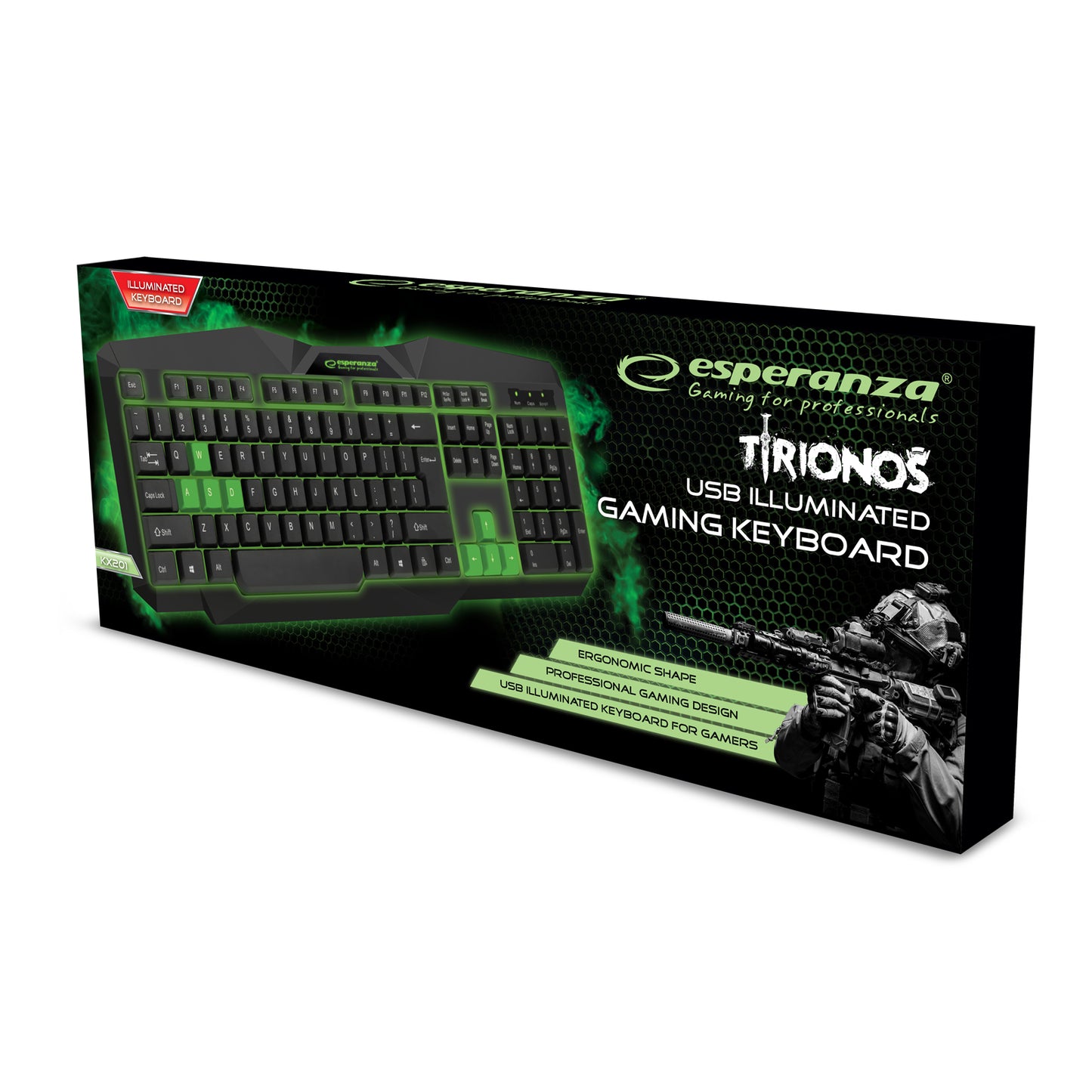 EGK201G Kabelgebundene Gaming Tastatur – Grün