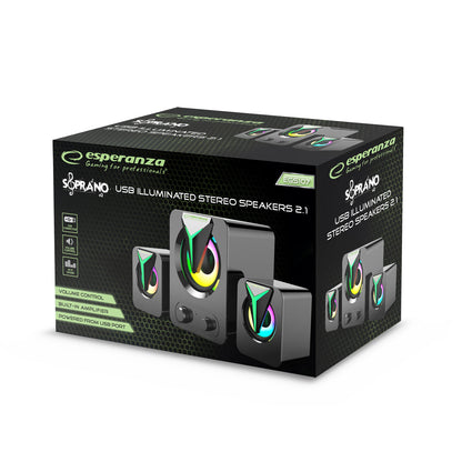 EGS107 Hochwertige 2.1 LED Stereolautsprecher für PC
