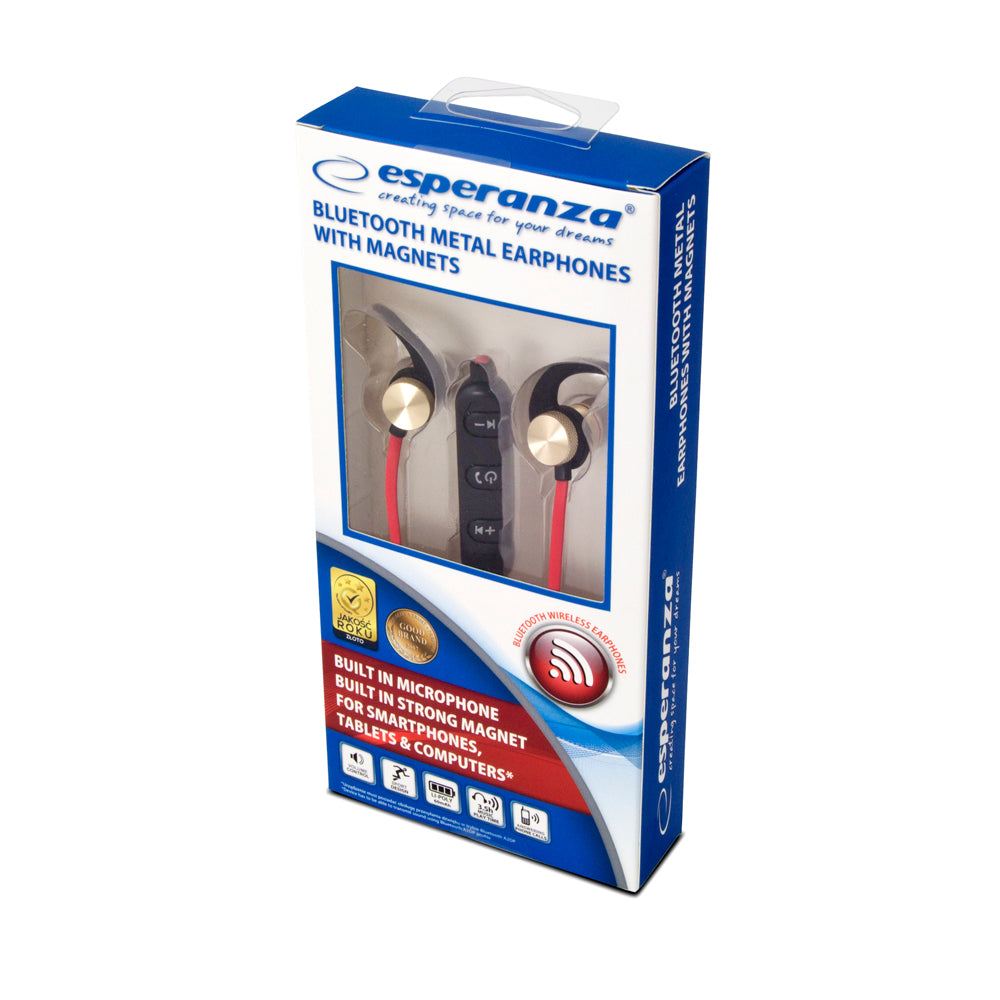 EH186L Bluetooth Magnetische Metall Kopfhörer – Rot