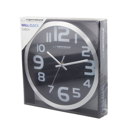 EHC013K Wanduhr 25cm, schwarz