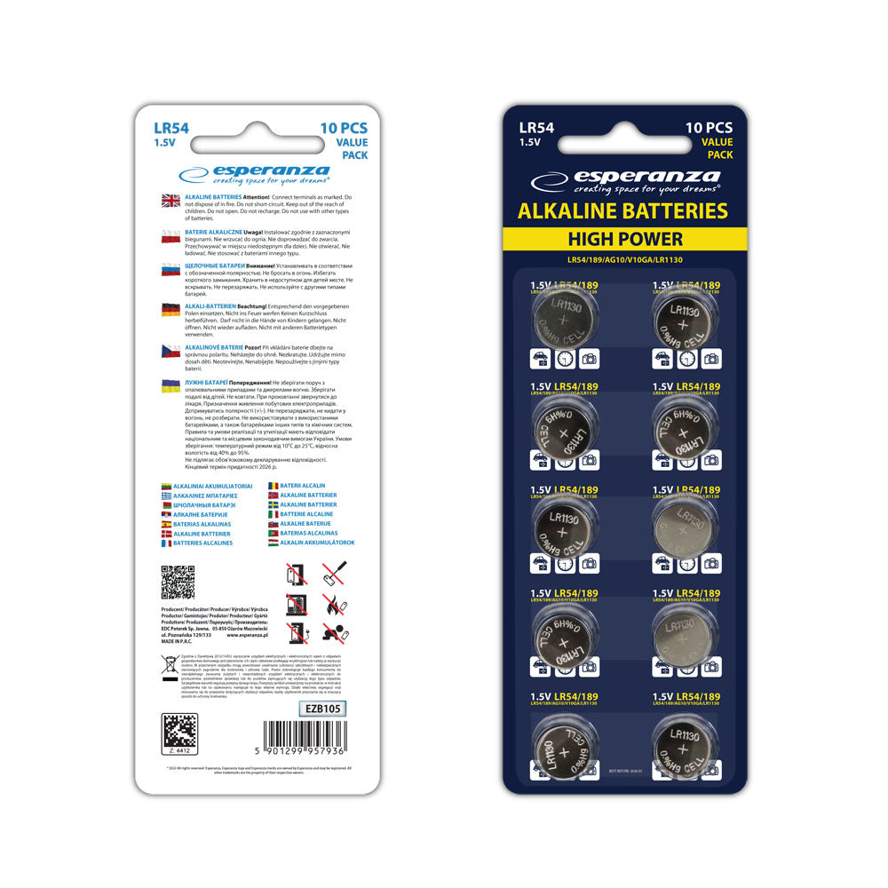 EZB105 Alkaline Batterien L54 AG10 – 10er Packung