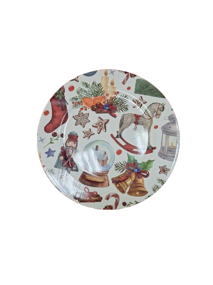 Dekorativer Teller Weihnachtsmotive  33 cm