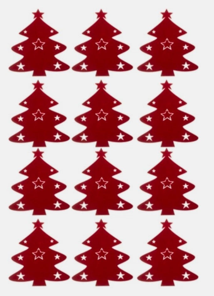 Weihnachtliche Bestecktaschen im Tannenbaum-Design (12er Set)