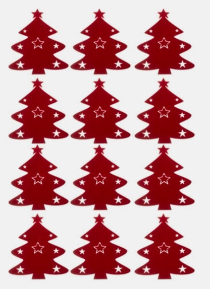 Weihnachtliche Bestecktaschen im Tannenbaum-Design (12er Set)