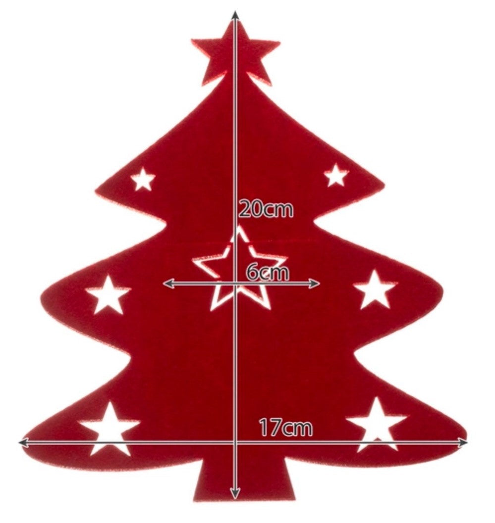 Weihnachtliche Bestecktaschen im Tannenbaum-Design (12er Set)