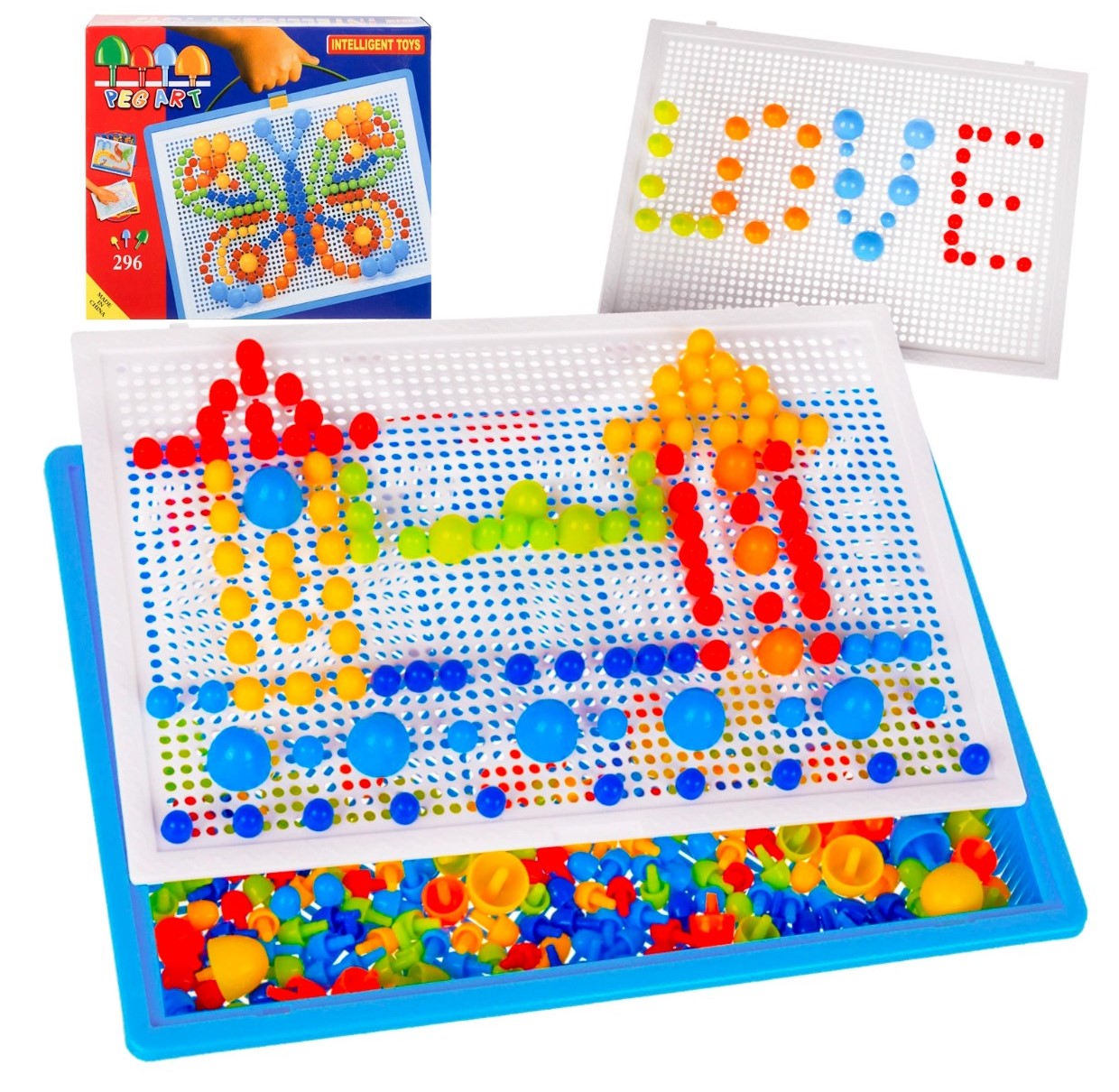 Mozaik-Steckspiel mit 296 Steckknöpfen
