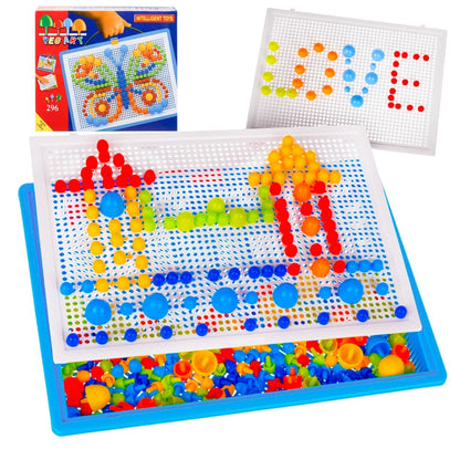 Mozaik-Steckspiel mit 296 Steckknöpfen