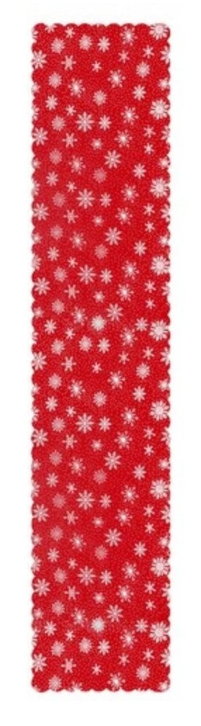 Tischläufer in Rot-Weiß mit Schneeflocken-Design