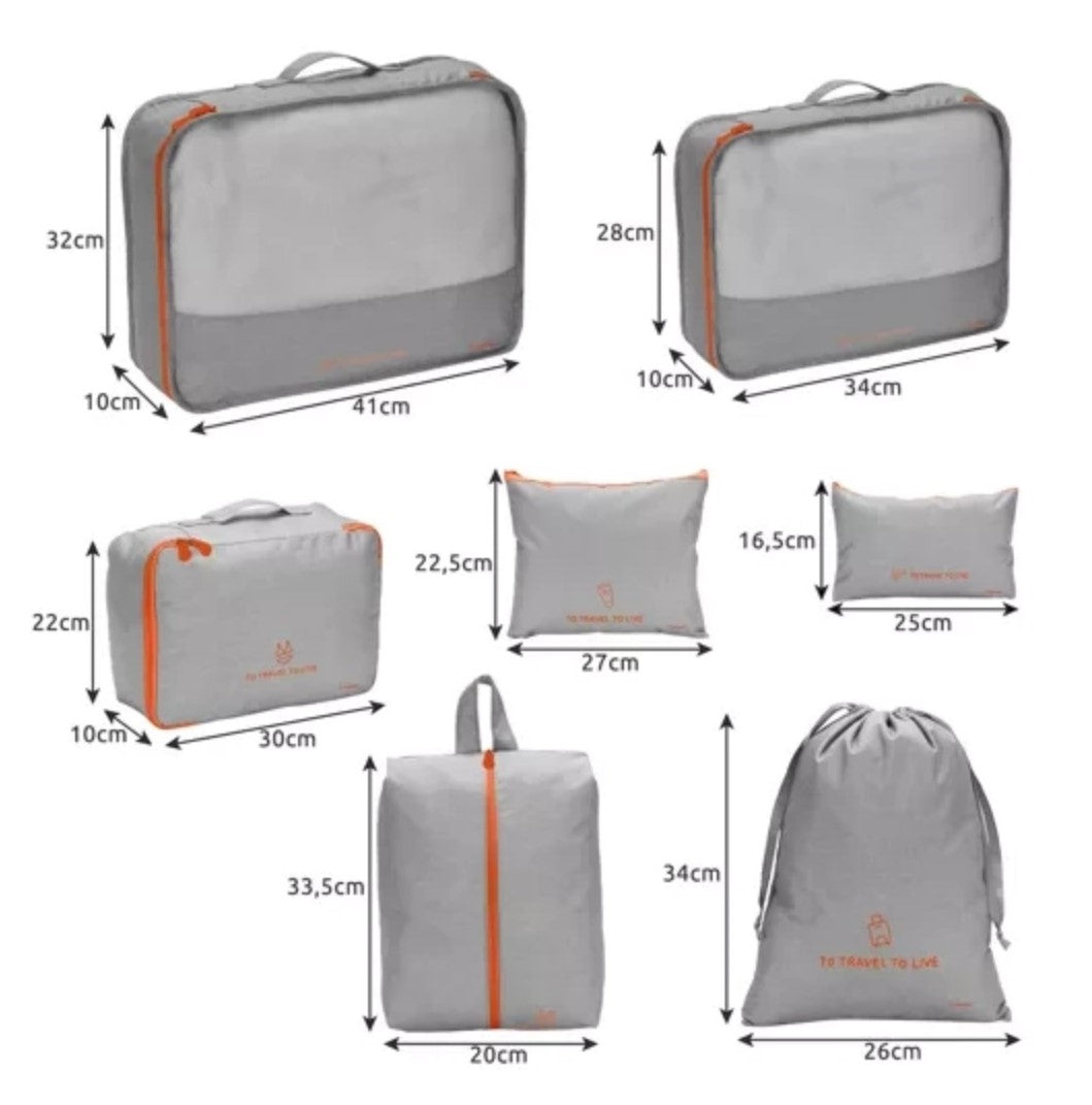 7-teiliges Reise-Organizer-Set