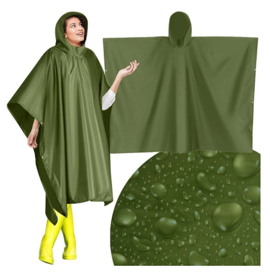 Olivgrüner Regenponcho