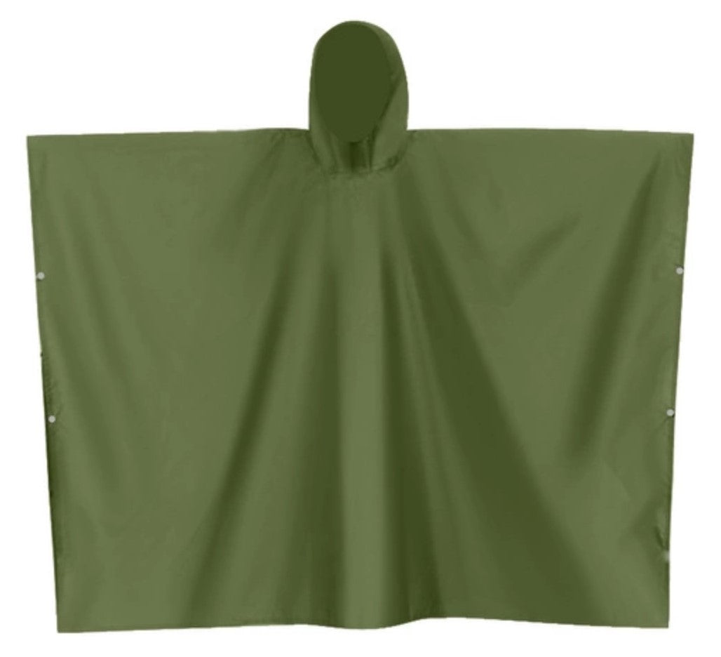 Olivgrüner Regenponcho