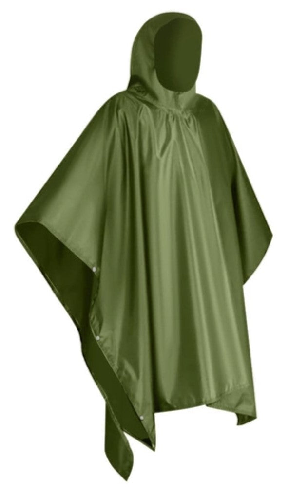 Olivgrüner Regenponcho