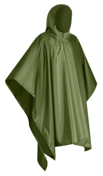 Olivgrüner Regenponcho