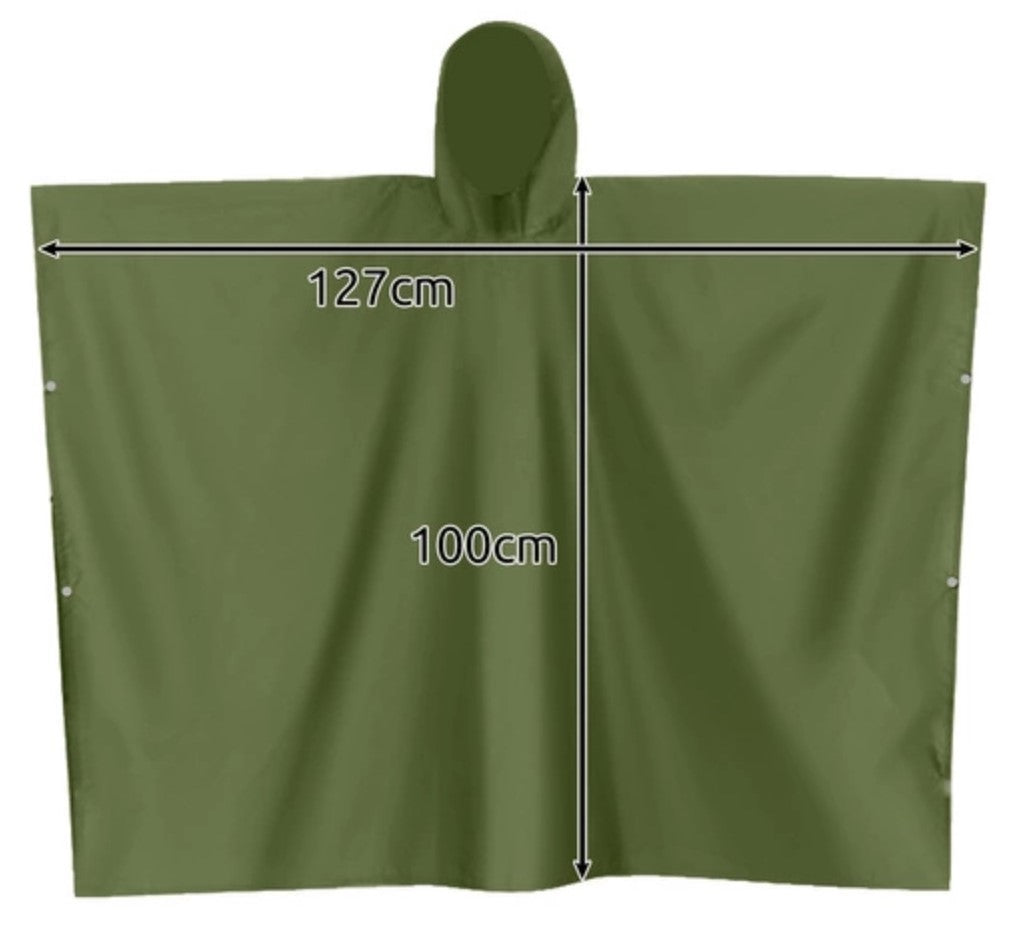Olivgrüner Regenponcho