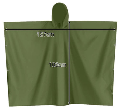 Olivgrüner Regenponcho