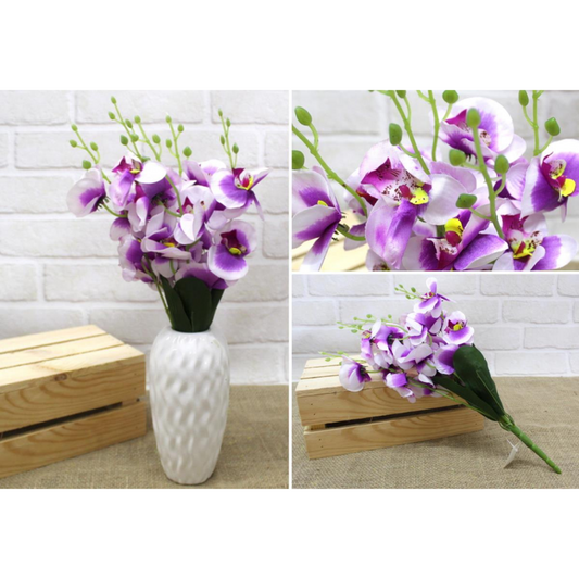 Künstlicher Orchideenstrauß - 40cm, 5 Zweige, 20 Blüten