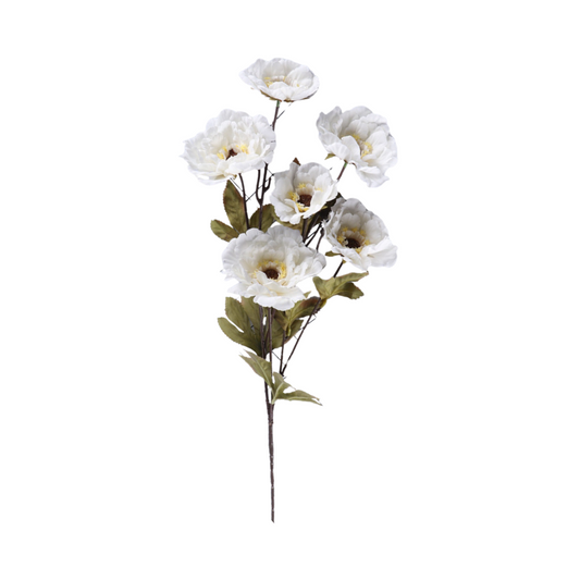 Blume Pewonina holzig weiß - 83 cm