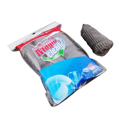 Stahlgeschirrschwämme zum Reinigen, 6er/Set