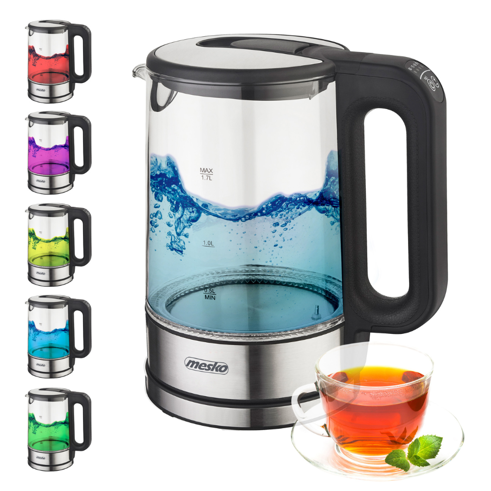 MS 1301b Wasserkocher Glas mit Temperatursteuerung 1,7L
