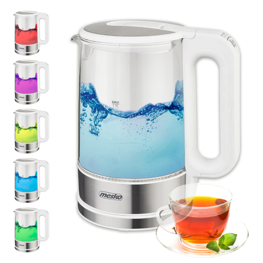 MS 1301w Wasserkocher Glas mit Temperatursteuerung 1,7L