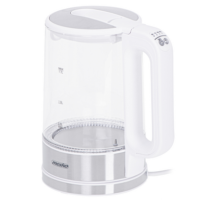 MS 1301w Wasserkocher Glas mit Temperatursteuerung 1,7L