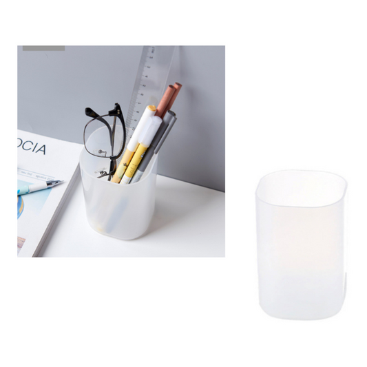 Schreibtisch-Organizer, weiß, transparent – 10x7x7cm