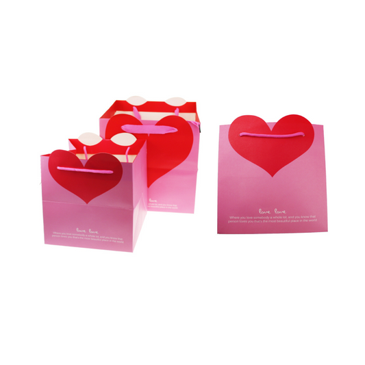 HERZ-Geschenktasche - 20x20x20cm