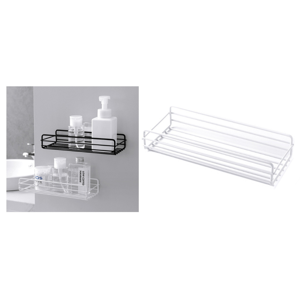 Badezimmerregal aus Metall WEISS - 27x12x5 cm
