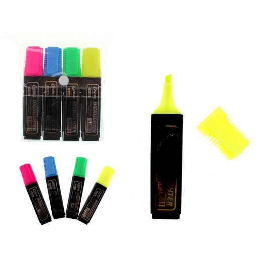 4er-Set NEON-Textmarker – 12x10x1.5cm