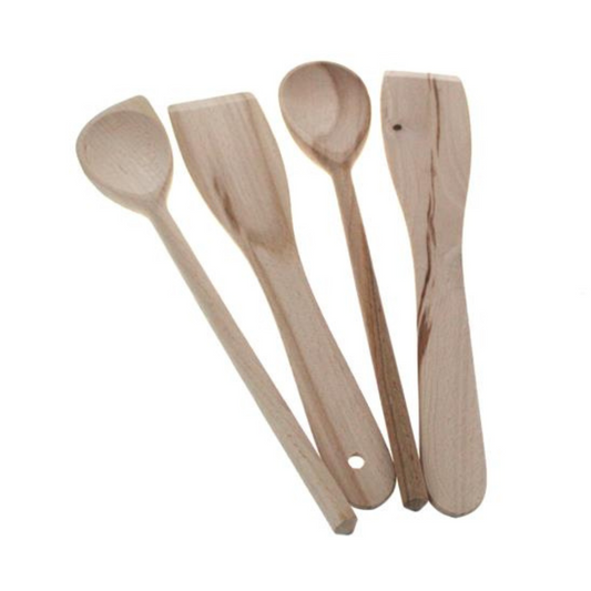 4-Teiliges Küchenhelfer Set aus Holz – 29,5cm