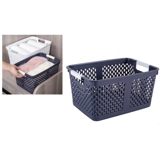 Kunststoff  Rattan Aufbewahrungskorb – 23x15x12cm