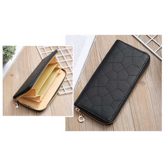 Damenbrieftasche Schwarz - 19x9,5x2 cm