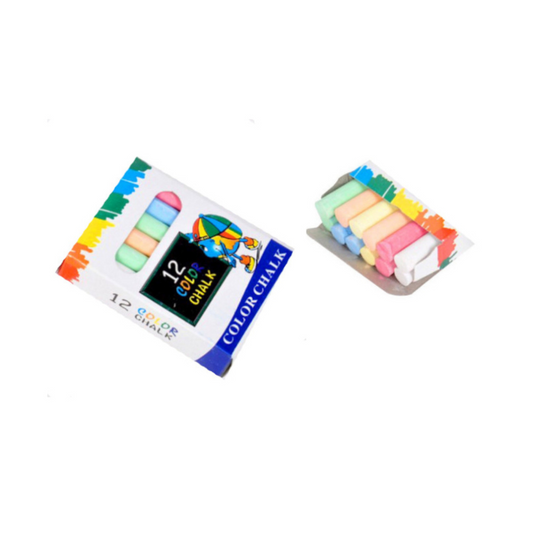Tafelkreide bunt 12 Stk. im Karton – 8x6x2cm