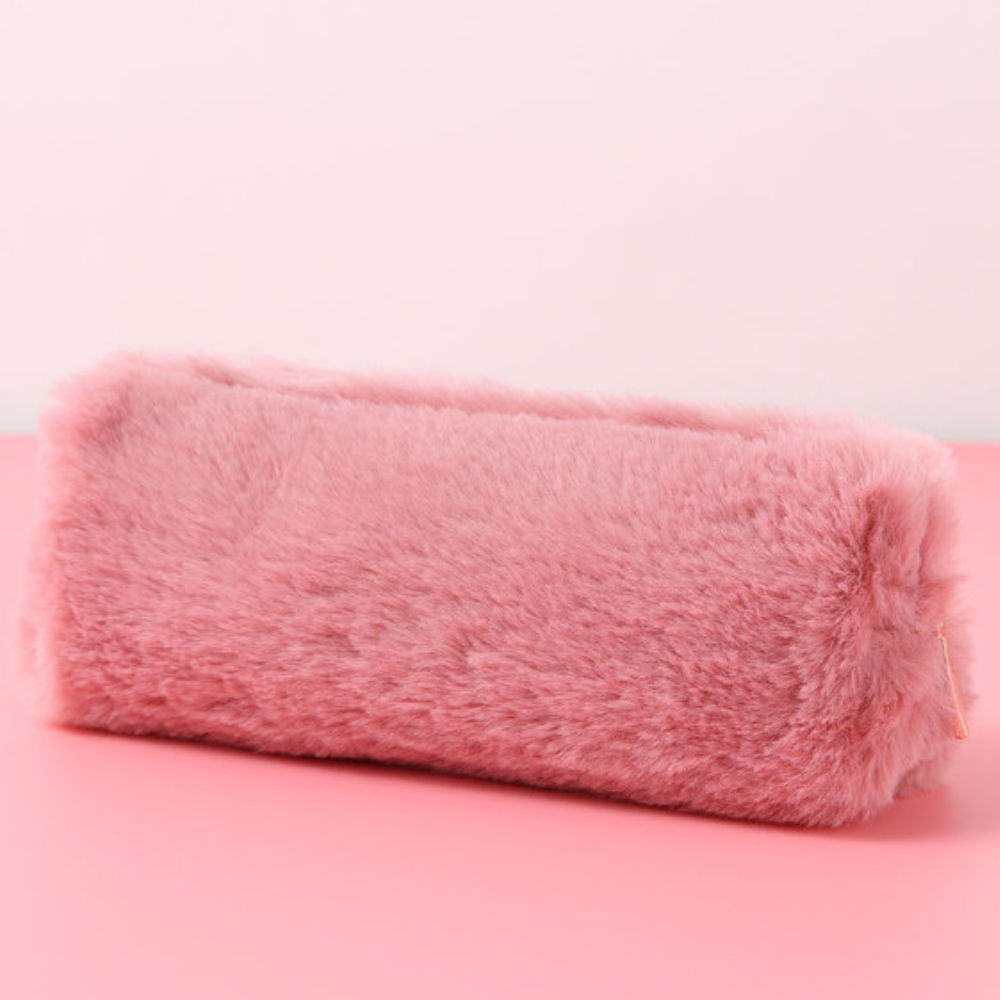 Federschachtel mit Fell, rosa – 20x8x6xcm