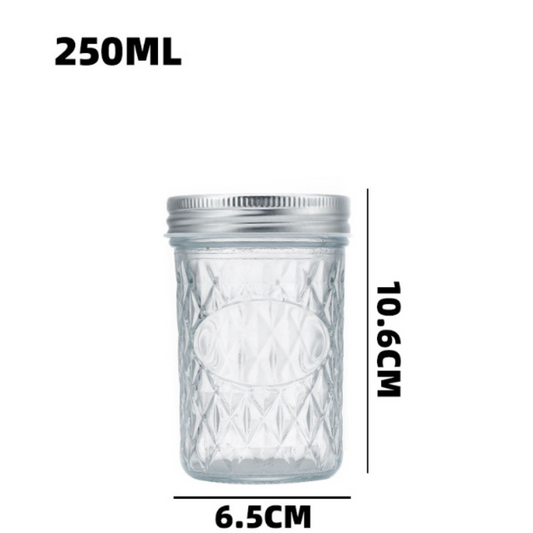 Glasgefäß 250ml mit Metalldeckel – 10,6x6,5cm