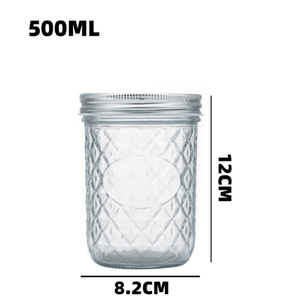 Glasgefäß 500ml mit Metalldeckel – 12x8,2cm