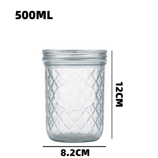 Glasgefäß 500ml mit Metalldeckel – 12x8,2cm